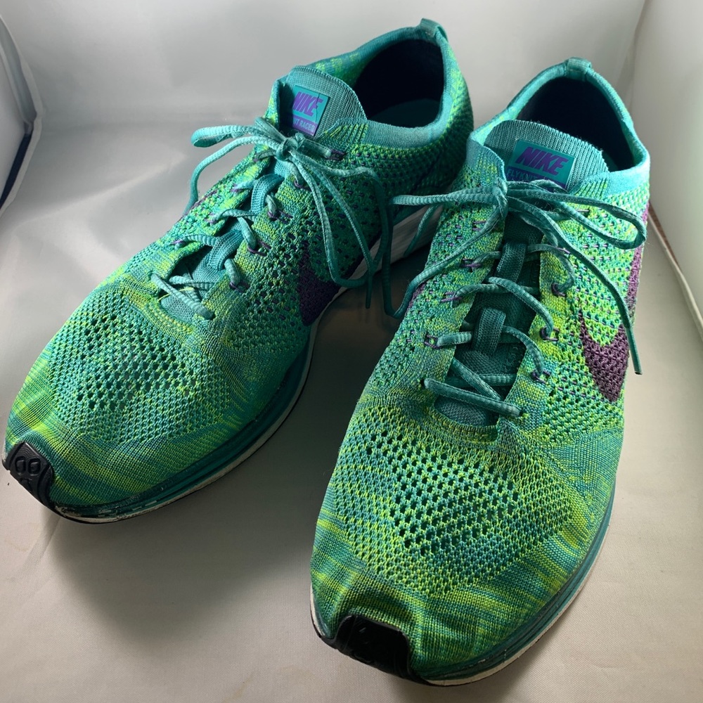 Used - Nike Flyknit Racer Turquoise size 14 - Picture 2 of 8